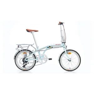 Carraro Flexi Classico V Fren Acera 8 Vites 20 Jant Katlanır Bisiklet Pastel Yeşil Beyaz Kırmızı 32 Kadro