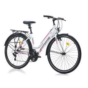 Corelli Byme V Fren 21 Vites 28 Jant Şehir Bisikleti Beyaz Pembe 18 Kadro
