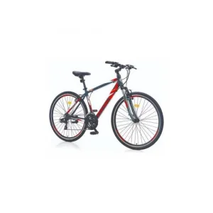 Corelli Trivor 5.1 V Fren Shimano 21 Vites 28 Jant Şehir Tur Bisikleti Koyu Gri Kırmızı Beyaz 18 Kadro
