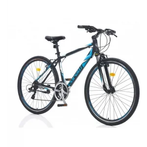 Corelli Trivor 5.1 V Fren Shimano 21 Vites 28 Jant Şehir Tur Bisikleti Koyu Gri Mavi Beyaz 18 Kadro