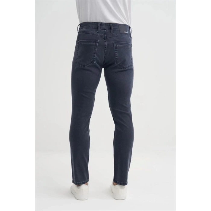 0711 Terry Slim Fit Boru Paça Normal Bel Erkek Kot Pantolon Lacivert