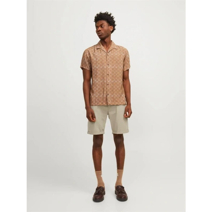 12165892 Likralı Erkek Bermuda Short Taş