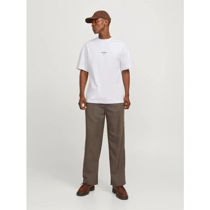 12270638 Sırt Baskkılı Over Size Erkek Tshırt Beyaz