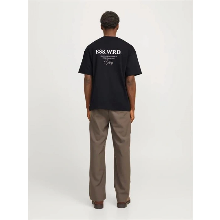 12270638 Sırt Baskkılı Over Size Erkek Tshırt Siyah