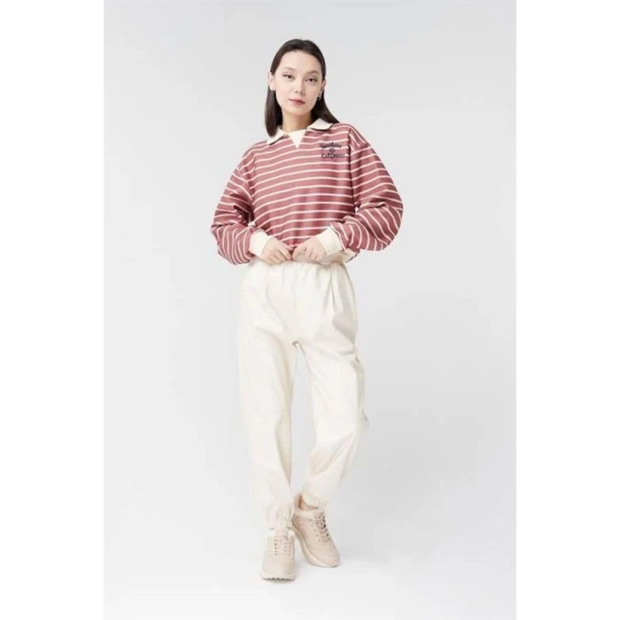 24K17755 Polo Yaka Kadın Sweatshirt