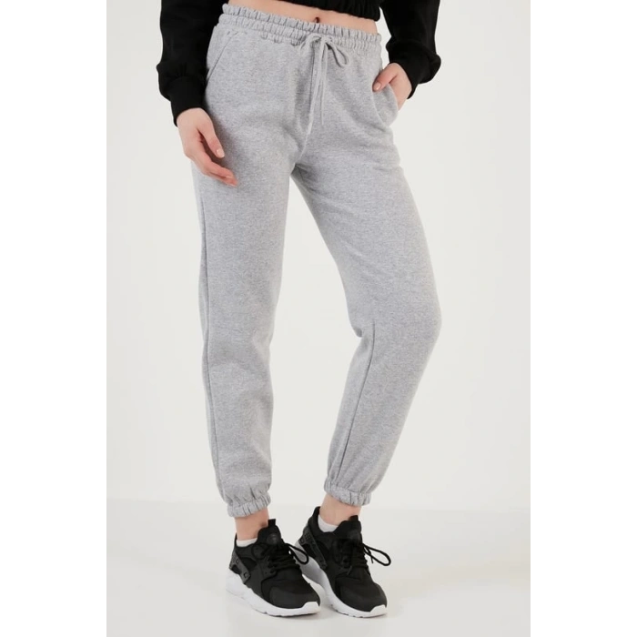 3 iplik şardonlu paça lastikli eşofman gri is001