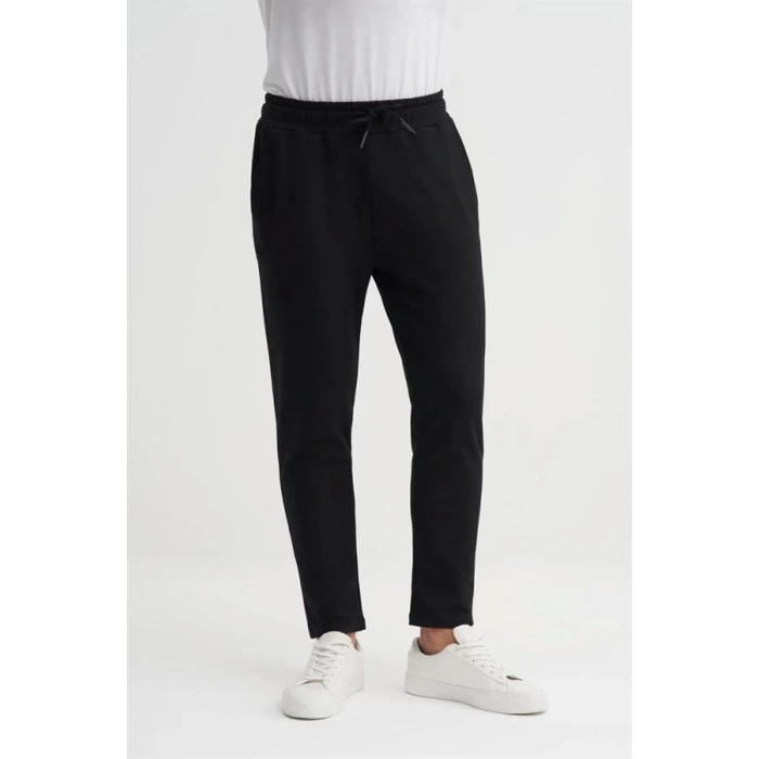 8042 Normal Paça 2 İplik Erkek Eşofman Altı Siyah