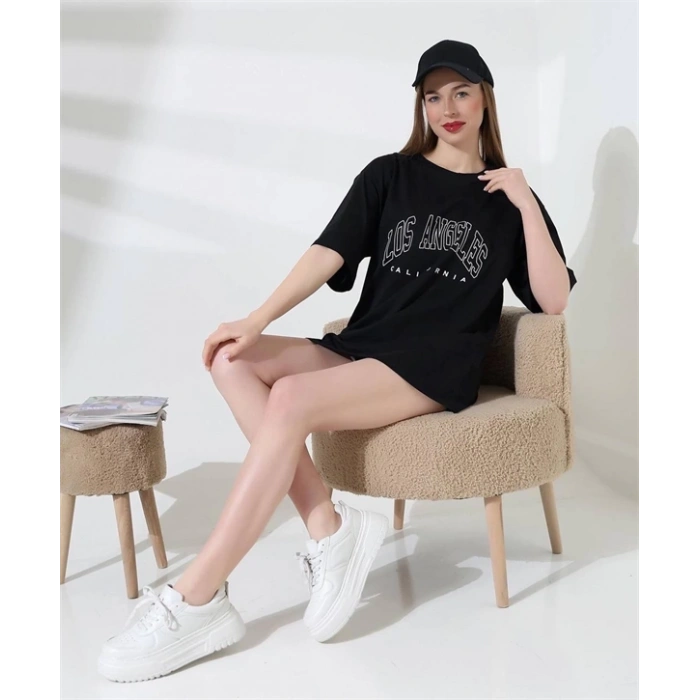 Angeles Baskılı Kadın T-Shirt
