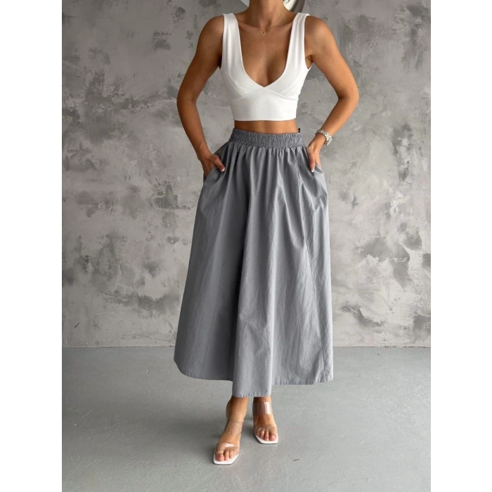 Beli Lastikli Paraşüt Kumaş Etek