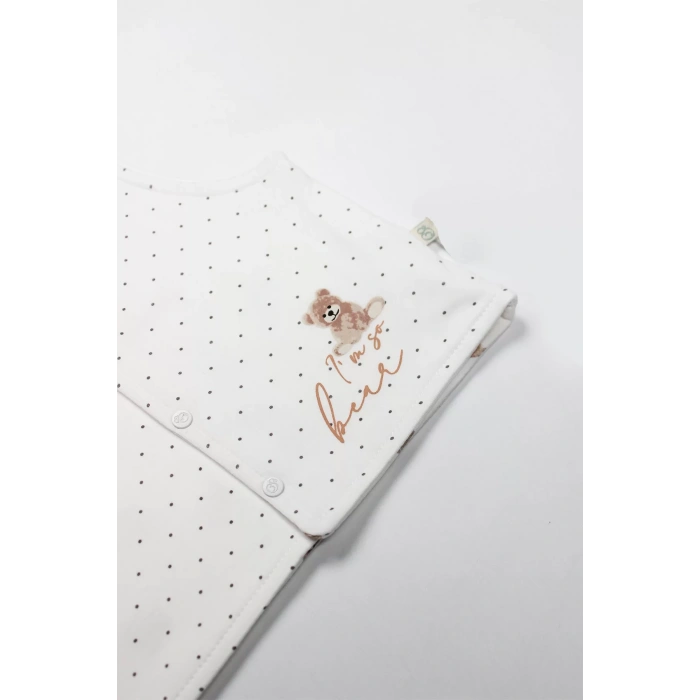 Bistyle I Am So Bear Çift Taraflı Bebe Yelek 18103 Bej Ekru