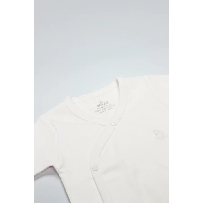 Bistyle Organik Natural Basic Style Kruvaze Uzun Kol Body Bs17102 Ekru
