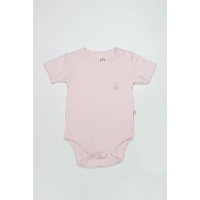 Bistyle Organik Natural Basic Style Yarım Kol Body Bs17103 Pembe