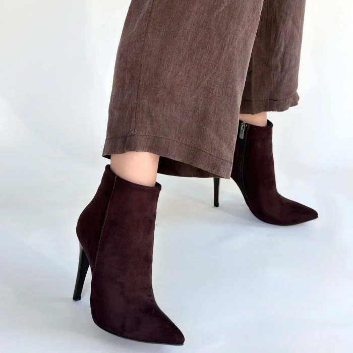 Blan Acı Kahve Süet Topuklu Bot