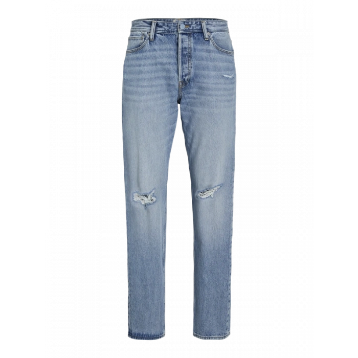Boru Paça Yırtmaçlı %100 Pamuk Erkek Denim
