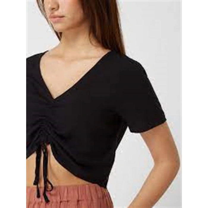 Büzgülü Crop T-Shirt