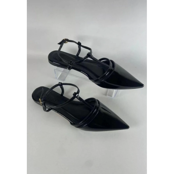 Canca Siyah Rugan Babet Ayakkabı