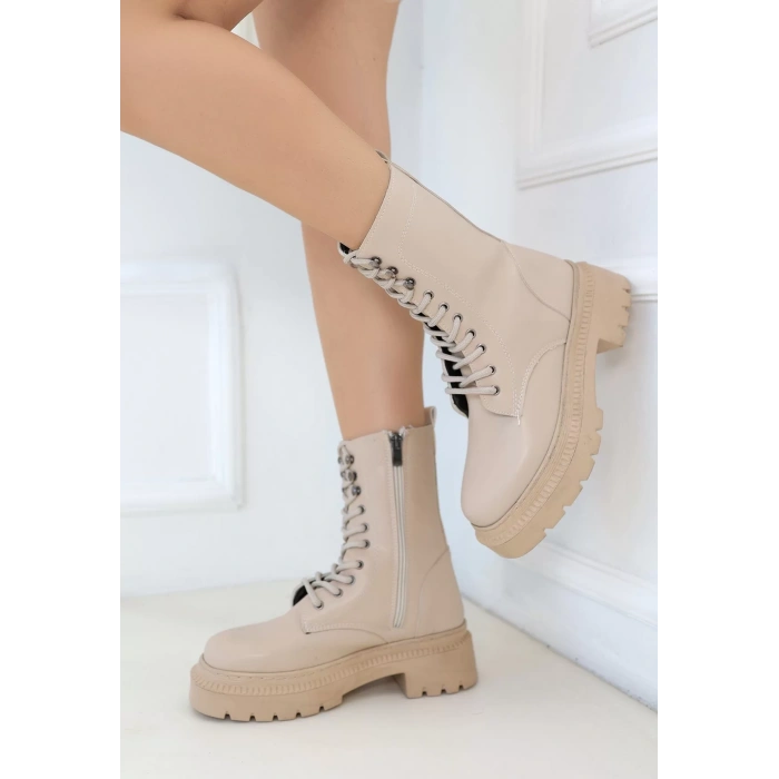 Caxa Nude Cilt Bağcıklı Bot