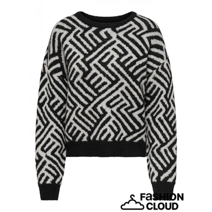 Çizgi Desenli Kadın Kazak