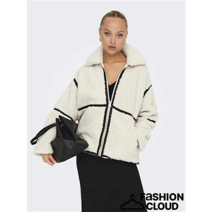 Deri Detaylı Oversize Kadın Ceket