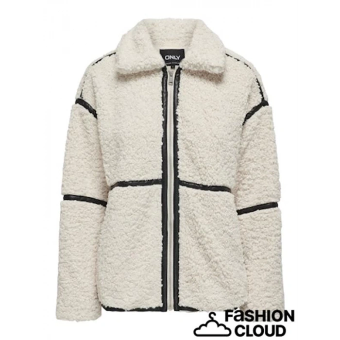 Deri Detaylı Oversize Kadın Ceket