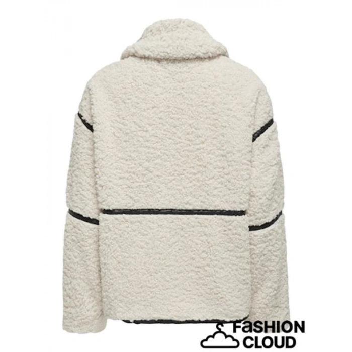 Deri Detaylı Oversize Kadın Ceket