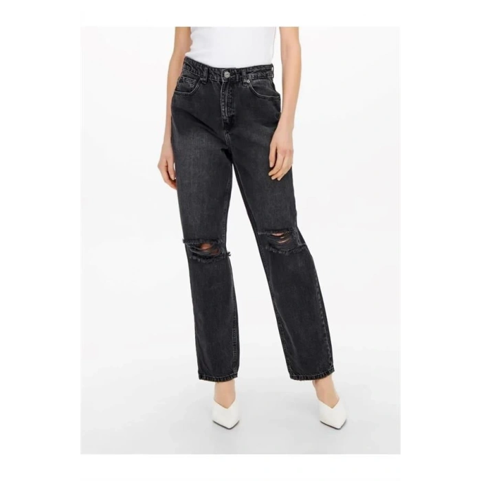 Diz Yırtmaçlı Straight Fit Jean