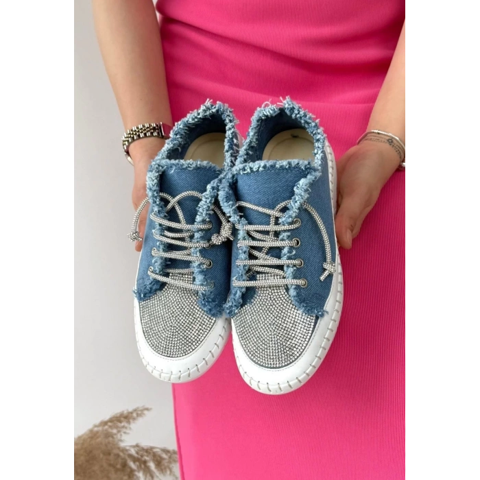 Enber Mavi Kot Bağcıklı Spor Ayakkabı