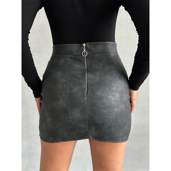 Eskitme deri mini etek