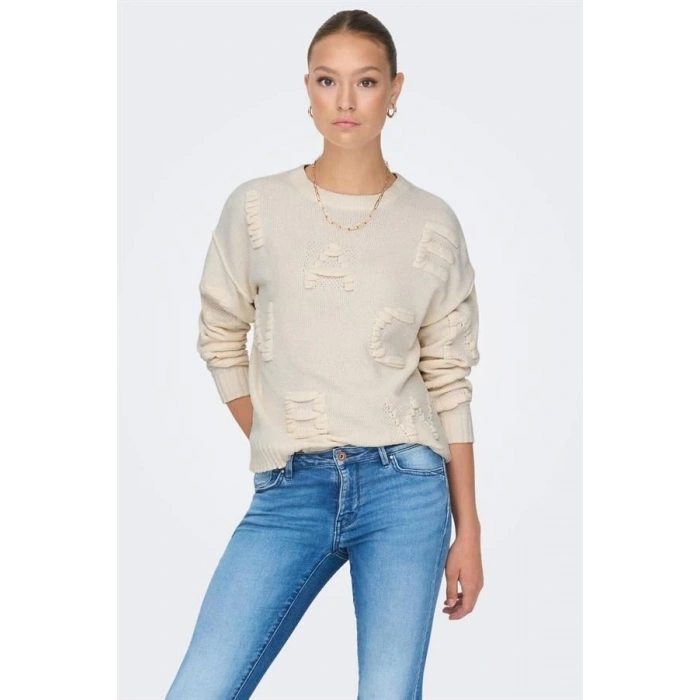 Harf Örgülü Örme Kazak