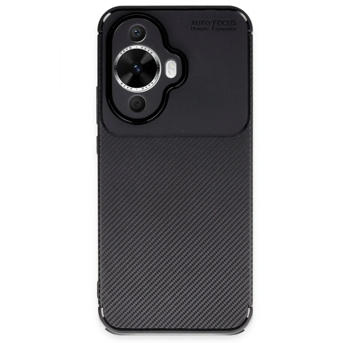 Huawei Nova 12S Kılıf Auto Focus Karbon Kapak - Siyah