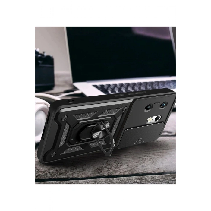 İnfinix Zero 30 4G Kılıf Pars Lens Yüzüklü Silikon - Kırmızı