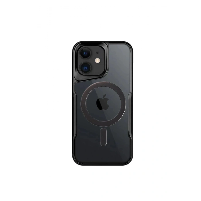 iPhone 11 Kılıf Boyi Magsafe Silikon Kapak - Siyah