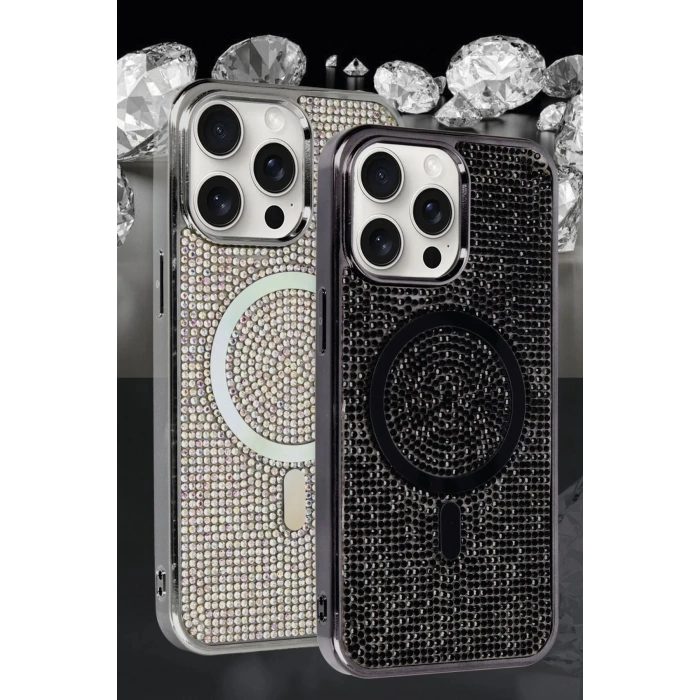 iPhone 11 Kılıf Diamond Magsafe Kapak - Derin Mor