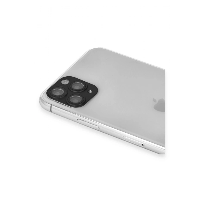 iPhone 11 Pro Max Pers Alüminyum Kamera Lens - Siyah