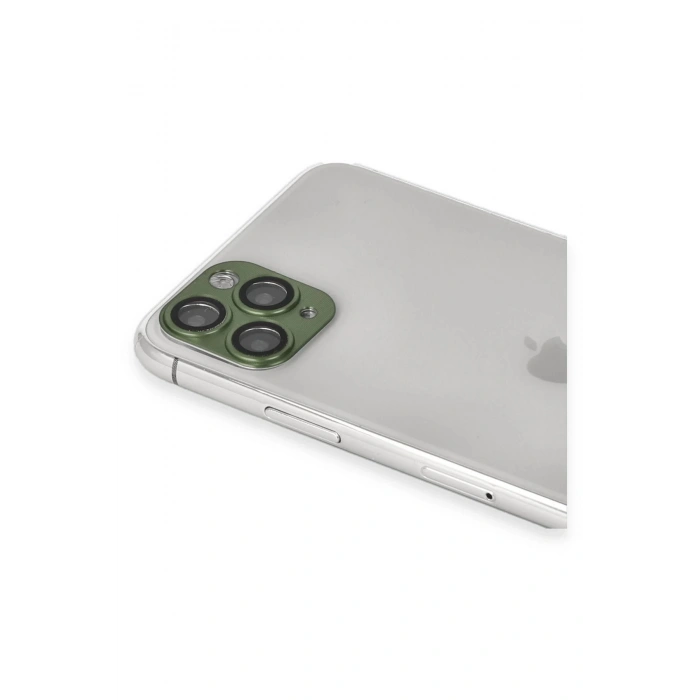 iPhone 11 Pro Max Pers Alüminyum Kamera Lens - Yeşil