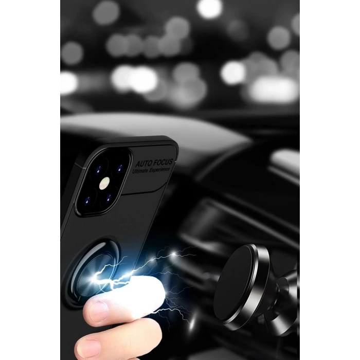 iPhone 12 Mini Kılıf Range Yüzüklü Silikon - Kırmızı