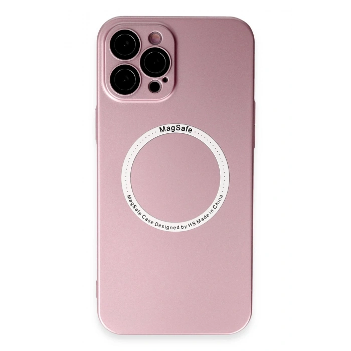 iPhone 12 Pro Max Kılıf Jack Magneticsafe Lens Silikon - Rose Gold