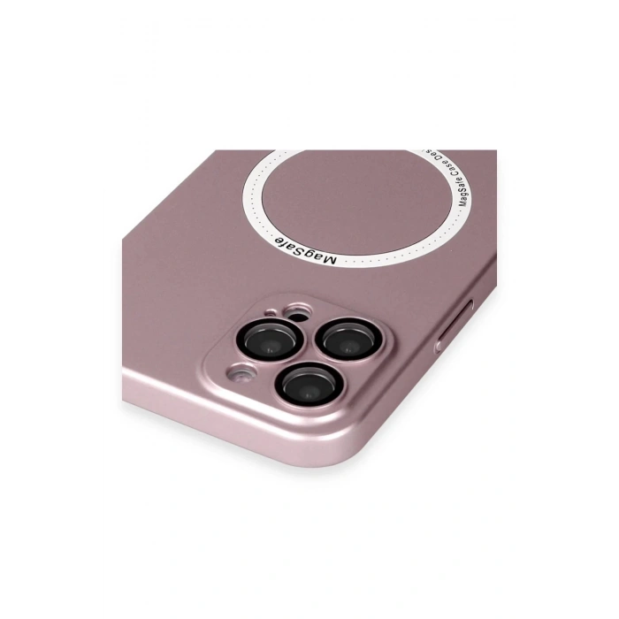 iPhone 12 Pro Max Kılıf Jack Magneticsafe Lens Silikon - Rose Gold
