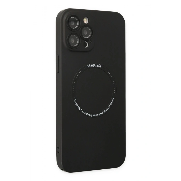 iPhone 12 Pro Max Kılıf Jack Magneticsafe Lens Silikon - Siyah