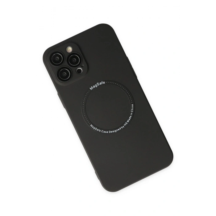 iPhone 12 Pro Max Kılıf Jack Magneticsafe Lens Silikon - Siyah