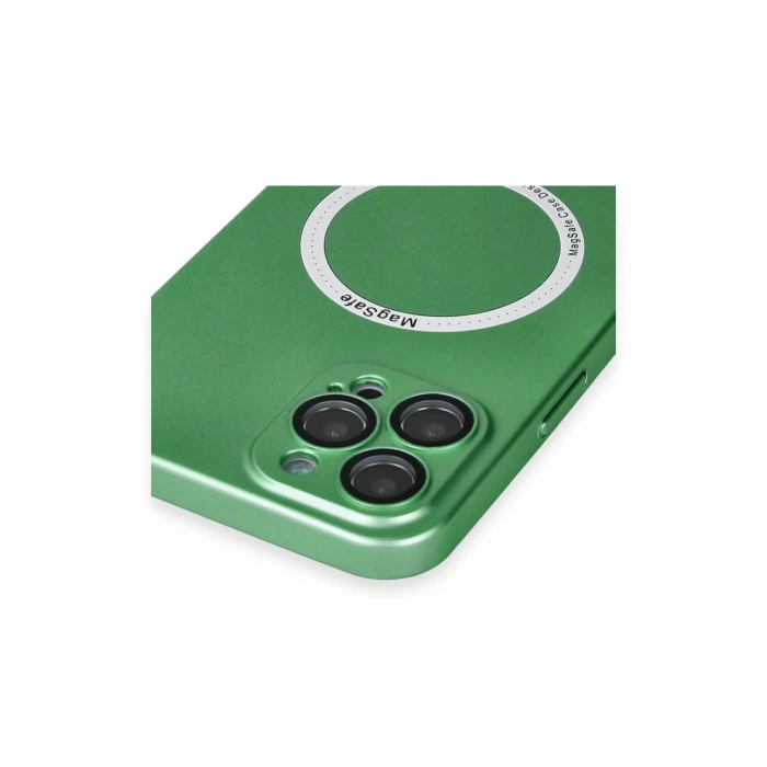 iPhone 12 Pro Max Kılıf Jack Magneticsafe Lens Silikon - Yeşil