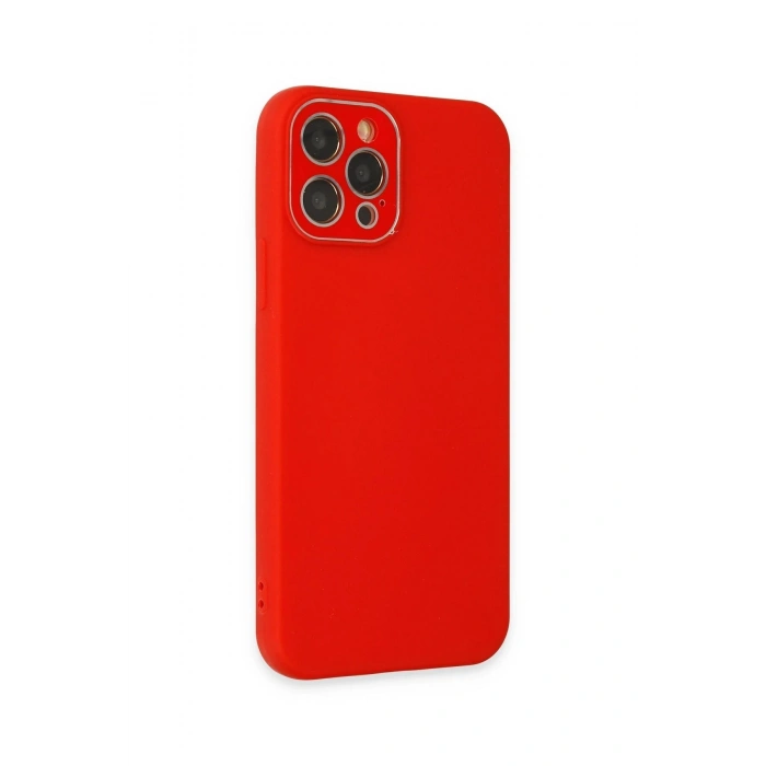 iPhone 12 Pro Max Kılıf Lansman Glass Kapak - Kırmızı