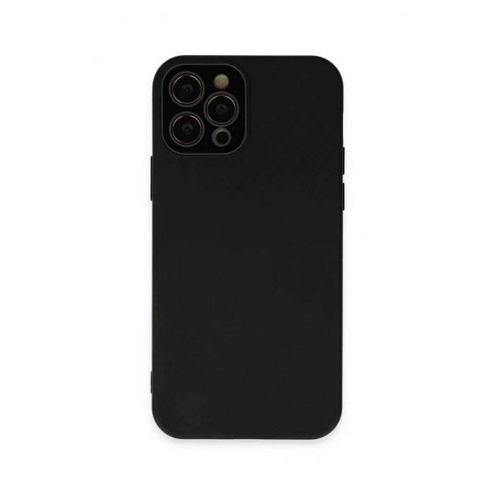 iPhone 12 Pro Max Kılıf Lansman Glass Kapak - Siyah