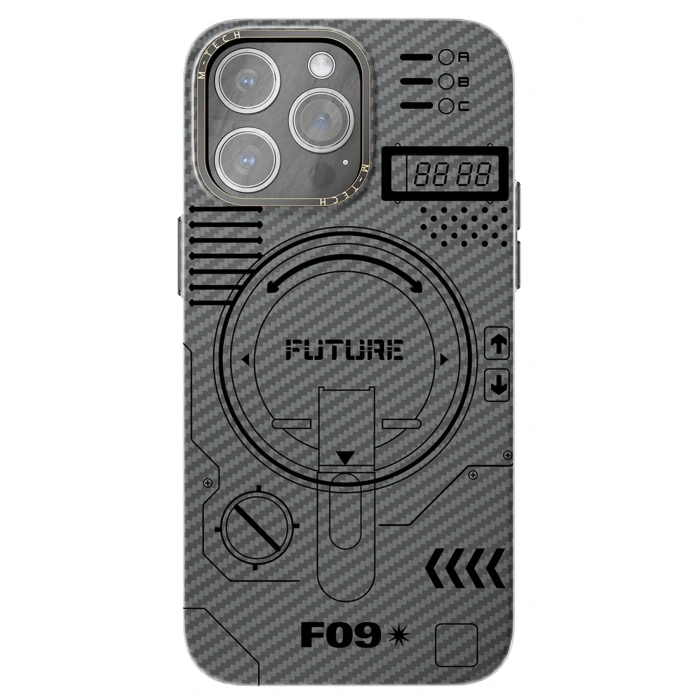 iPhone 12 Pro Max Kılıf Mekanik Magsafe Kapak - Füme - 3