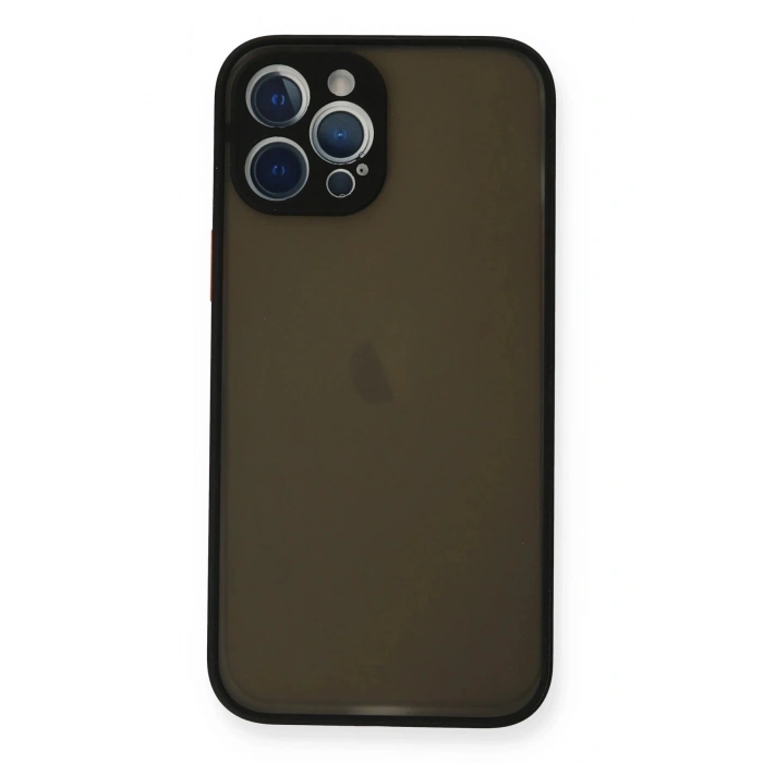 iPhone 12 Pro Max Kılıf Montreal Silikon Kapak - Siyah