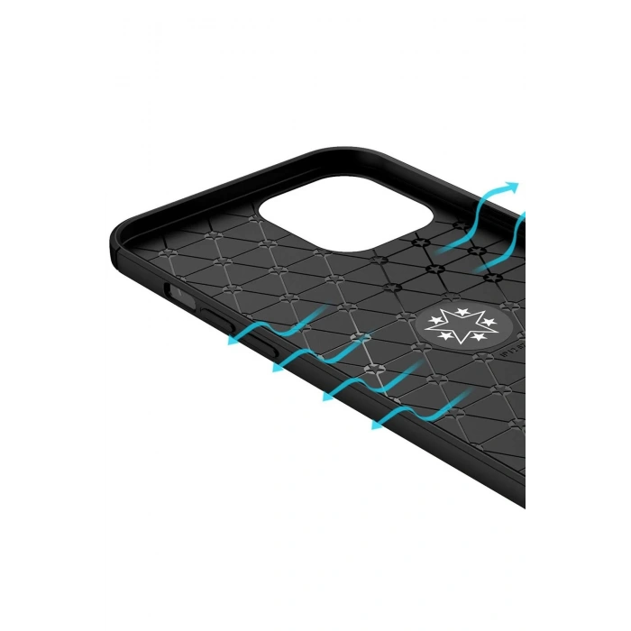 iPhone 12 Pro Max Kılıf Range Yüzüklü Silikon - Siyah-Kırmızı