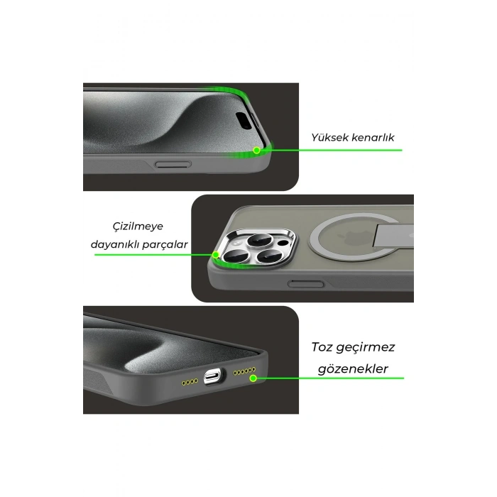 iPhone 12 Tork Magsafe Standlı Kapak - Lila