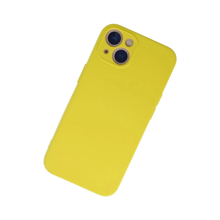 iPhone 13 Mini Kılıf Nano içi Kadife Silikon - Sarı