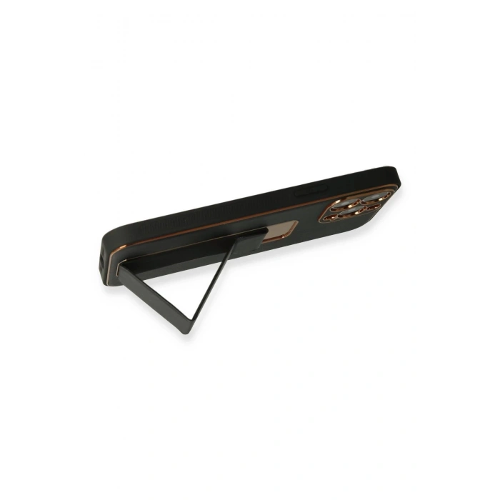 iPhone 13 Pro Kılıf Coco Deri Standlı Kapak - Siyah