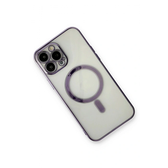 iPhone 13 Pro Kılıf Magneticsafe Lazer Silikon - Mor